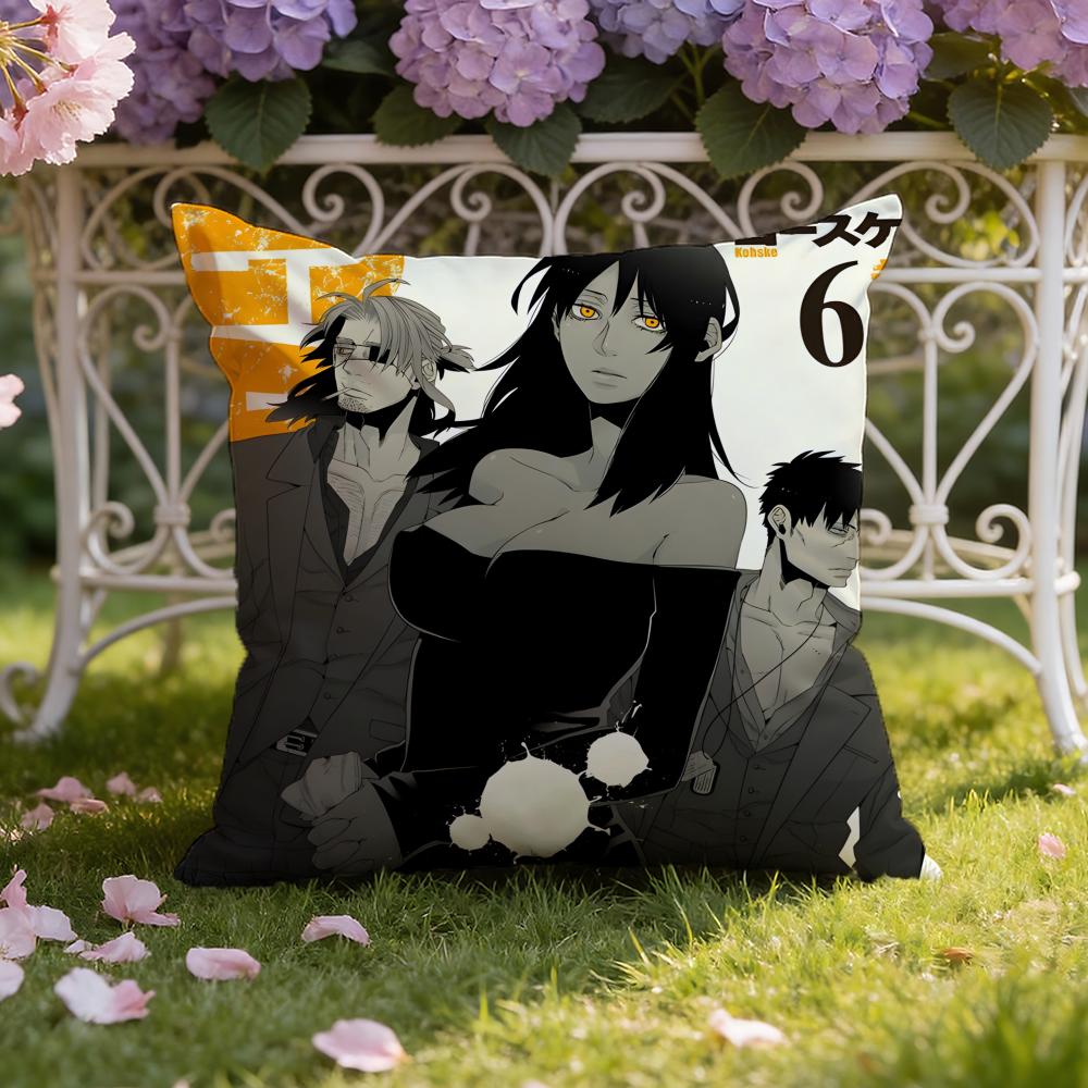 Anime G-GANGSTA Cushion Cover Home & Car Dual-Scene Pillow Cover: Reversible for Premium Comfort