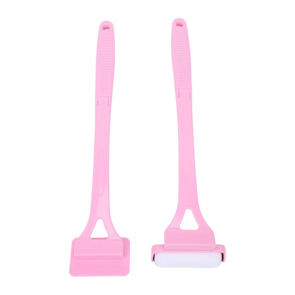 Aplicador de Loción para la Espalda Plegable con Mango Largo Rodillo Rascador de Espalda Portátil Rodillo de Aplicación de Protector Solar Autobrillantador Rosa