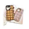 Sweet pink plaid apple 17promax mobile phone case gentle temperament ins wind Korean silver edge 16pro plaid