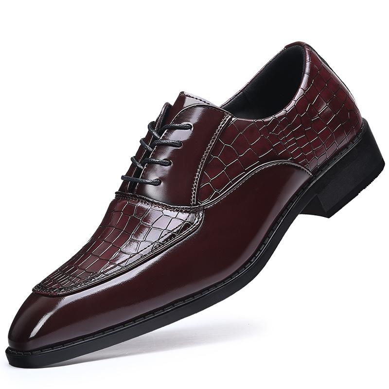 Fashion Men Oxford Shoes Luxury Crocodile Pattern Leather Shoes Lace-up Casual Business Wedding Party Shoes Business Formal Shoe