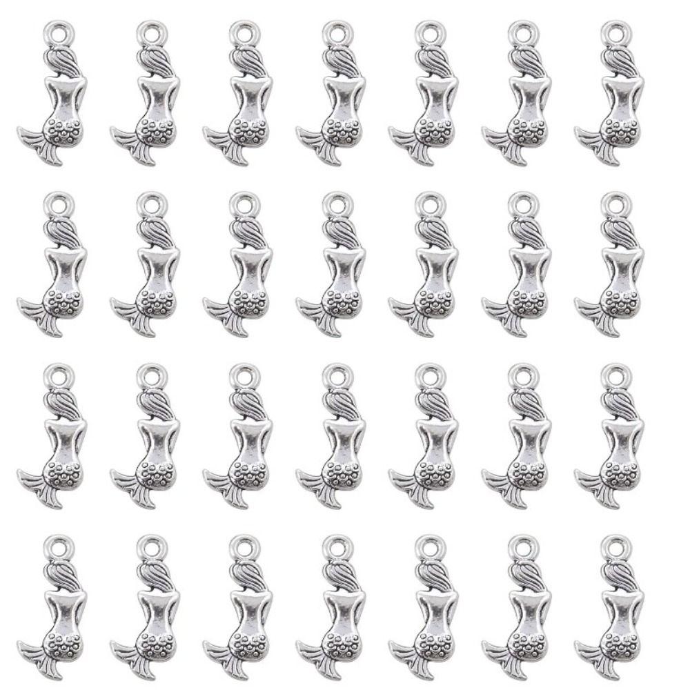 

100 шт. Античні срібні підвіски-підвіски «Русалка» зі сплаву античного срібла для виготовлення ювелірних виробів