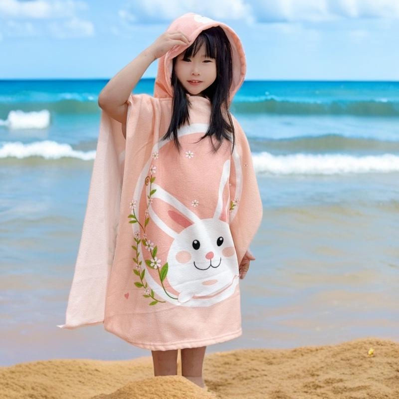 Children's Microfiber Hooded Bath Towel Cloak - Quick-Dry & Absorbent