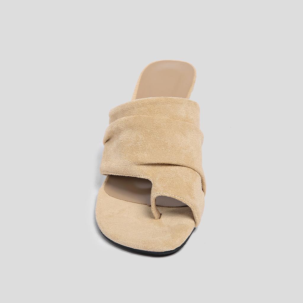 Fashion Clip-Toe Slipper Sandals Suede Slip-On Solid Color Fashion Concise Sexy Elegant Party Dress Summer Women Shoes Newest Thin Heels