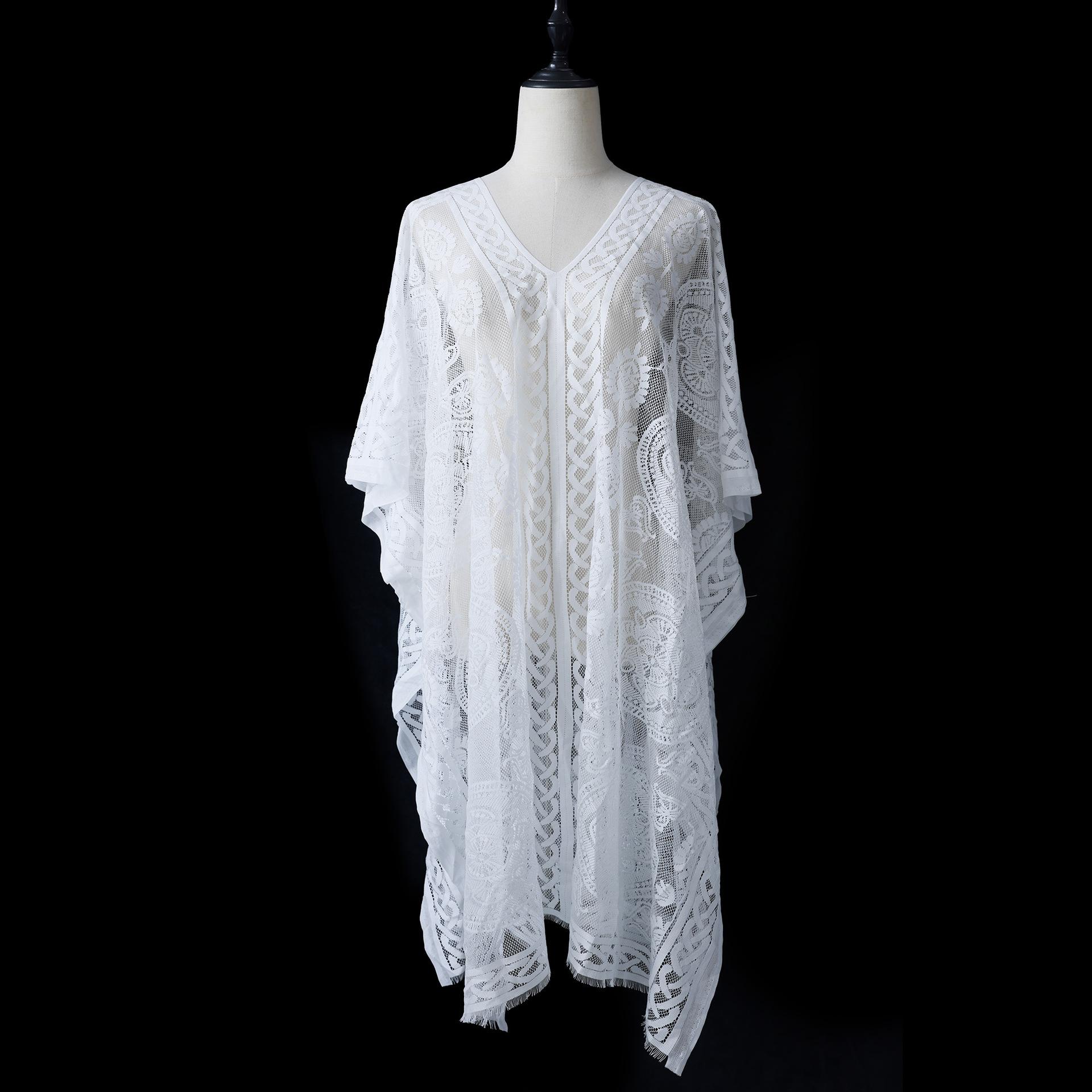 

New pattern blouse fashionable and breathable high-end sense versatile transparent sexy sunscreen shirt білий