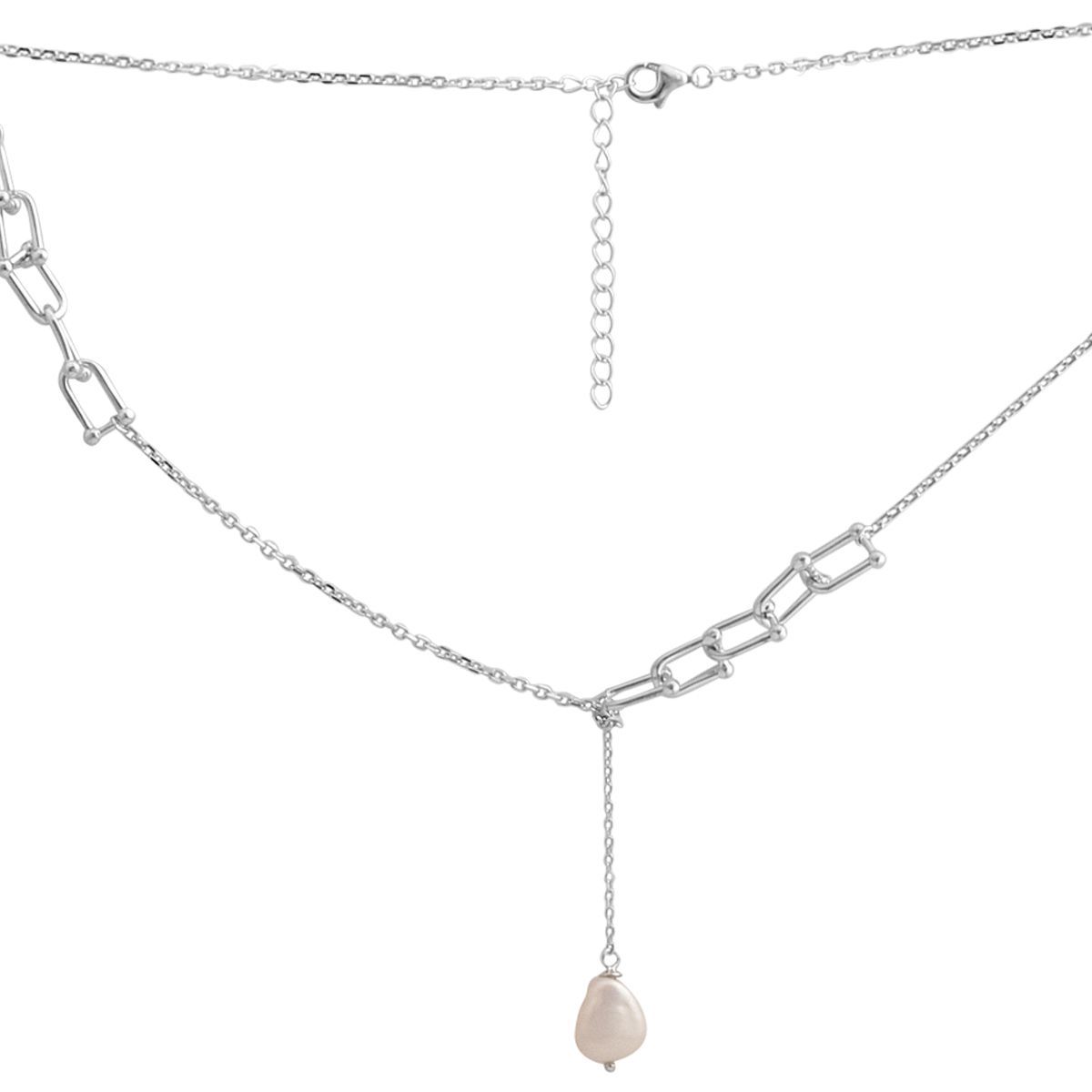 

Silver necklace with natural baroque pearls, item weight 9.93 g (2185086) 45-50cm білий