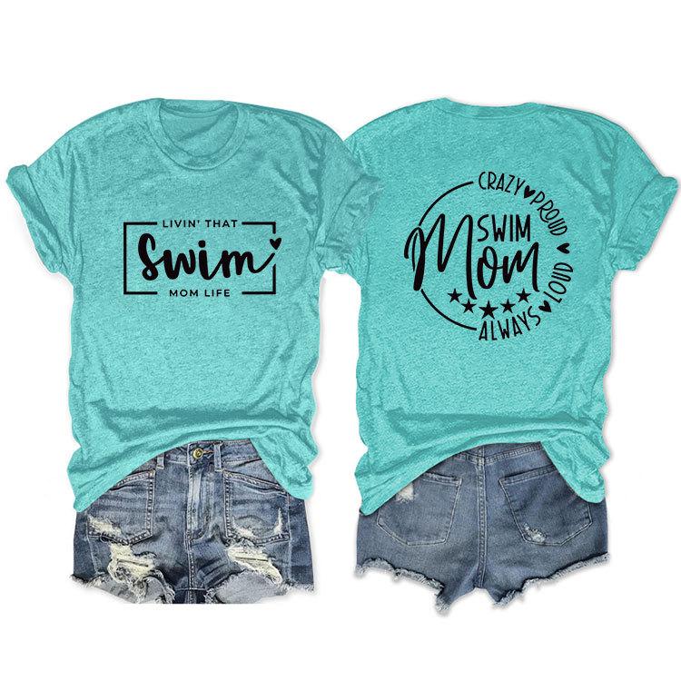 Casual T-shirt Double-sided alphabet print short-sleeved top