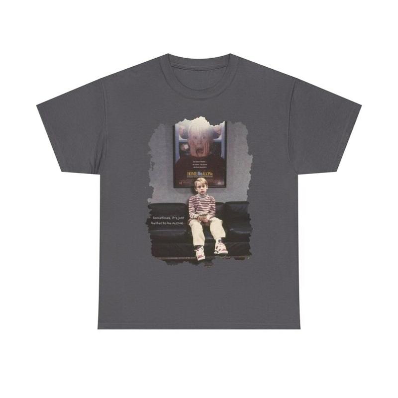 Retro 90s Movie Home Alone Aesthetic Kevin McCallister TShirt Woman Man Christmas High Quality Cotton Graphic T Shirts