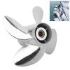 4 Blades Outboard Propeller Stainless Steel 13 X 19 RH Pitch Fit for YAMAHA 50‑130HP Engine