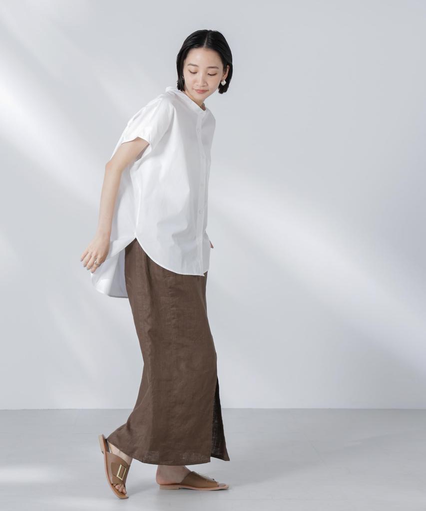 Nano Universe Back Gathered Sleeveless F Women's Blouse, 030, White, 673-5221301