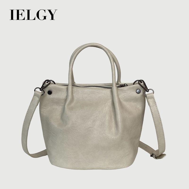 IELGY Retro Oil Wax Leather Simple Mori Style Shoulder Messenger Bag