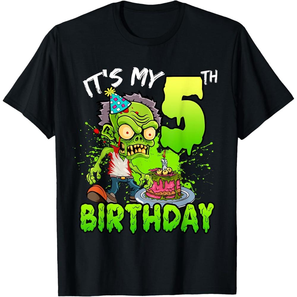 It s My 5th Birthday Zombie Lover 5 Year Old Girls T-Shirt XS чёрный