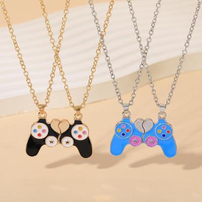 Meilleur Ami 2 Pièces Pendentif Émail Collier Contrôleur Magnétique Couple Choker Amitié Bff Hommes Et Femmes Bijoux Cadeau