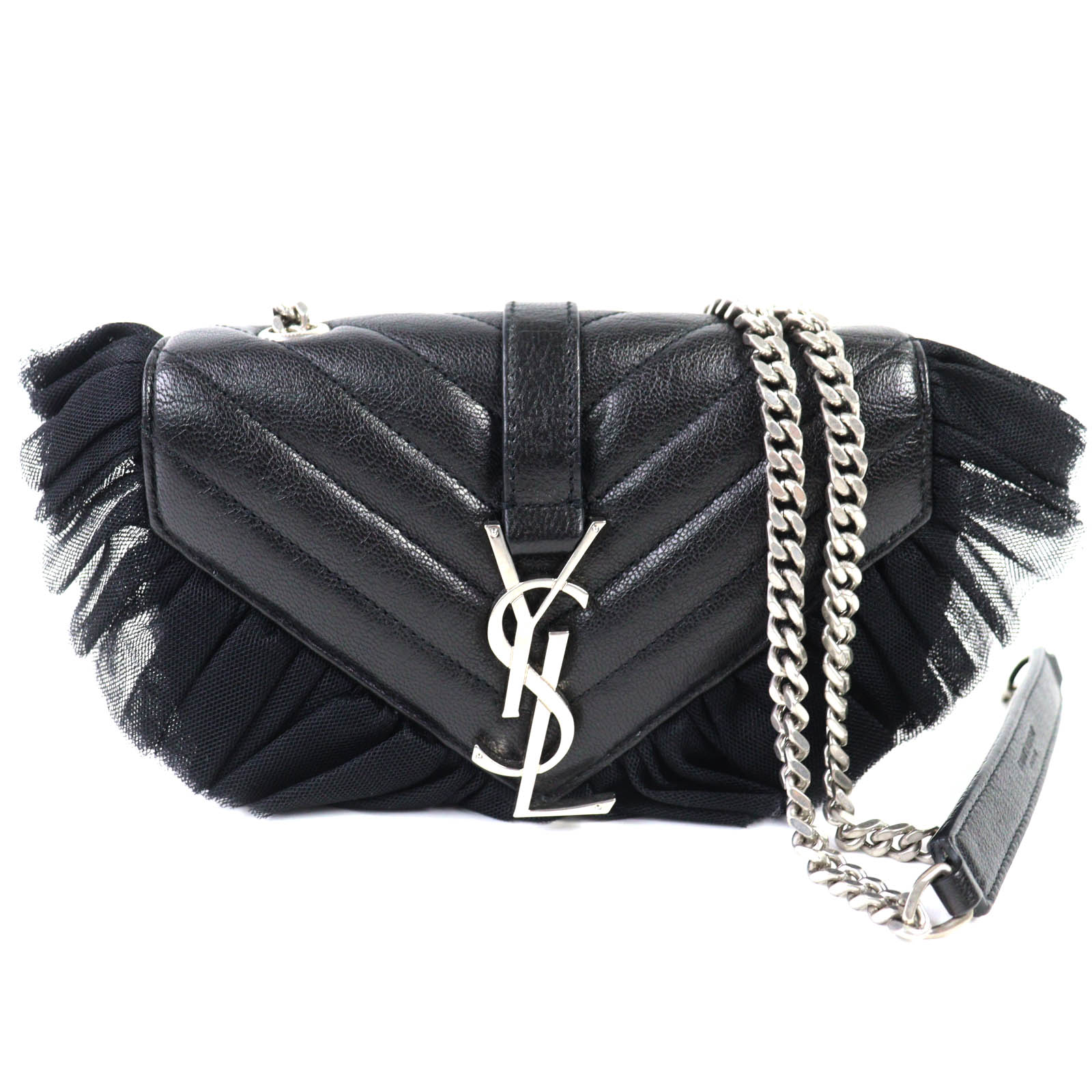 

Great SAINT LAURENT PARIS Shoulder Bag black leather Women 405328 Used