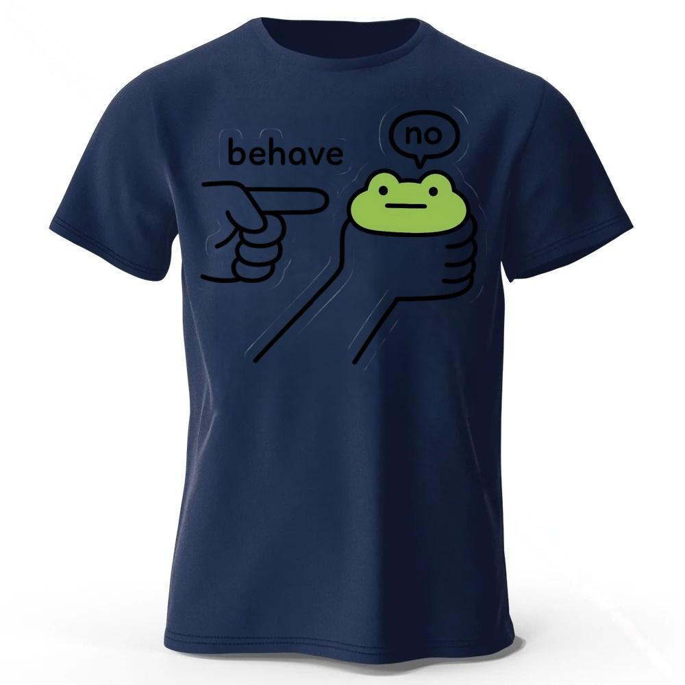 New Rebellious Frog Print Mens Pure Cotton Sports Short Sleeved Running Fitness Plus Size Loose Tshirt Street Daily Casual Top