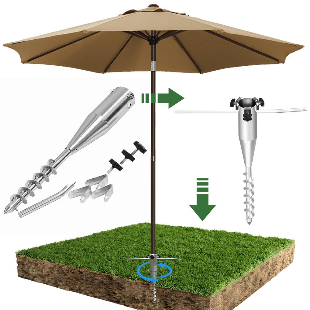 Beach Umbrella Sand Anchor No Dig Portable Umbrella Anchor Base Heavy Duty Beach Sand Ground Anchor for Outdoor Yard Garden
