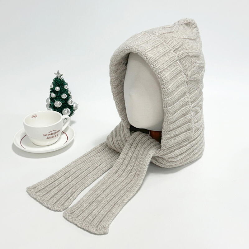 Women s Casual Twisted Balaclava Muffler Beanie black