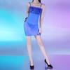 Women Exotic Dress Lace Top Oil Shiny Bodycon Dresses Silky Ultra-Thin 5D See Through Elastic Nightdress Night Club Wear