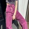 2025 Satin Purple High-Waist Loose Fit Women’s Summer Pants