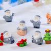 10pcs Cute Christmas Elderly Sled Figurine DIY Santa Claus Statue  Garden Decoration Accessories