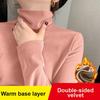 Double-Sided Fleece High Neck Base Layer Women's Autumn Winter New Slim Fit Trendy Inner Wear Thick Warm Long Sleeve T-Shirt Women