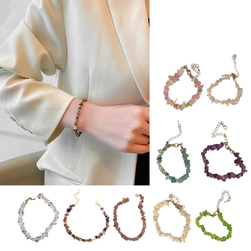 Women's Baroque Tourmaline Bracelet Natural Stone Handmade Jewelry Portable Accessory for Party or Wedding Gifts