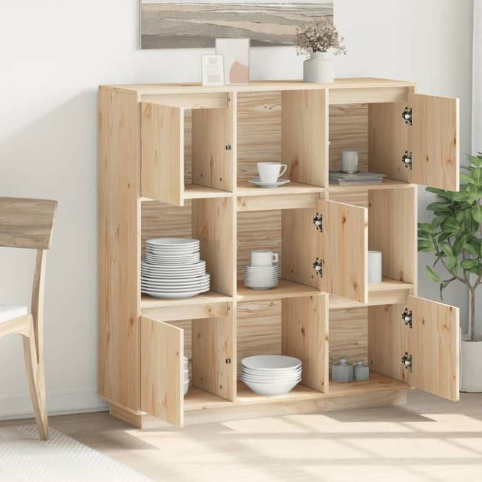 Buffet 110,5X35X117 Cm Bois De Pin Massif