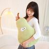 66X40Cm Humanoid Green Pear Plush Pillow Stuffed Kawaii Fruit Cushion Back Support Plushie Sofa Chair Decor Gift