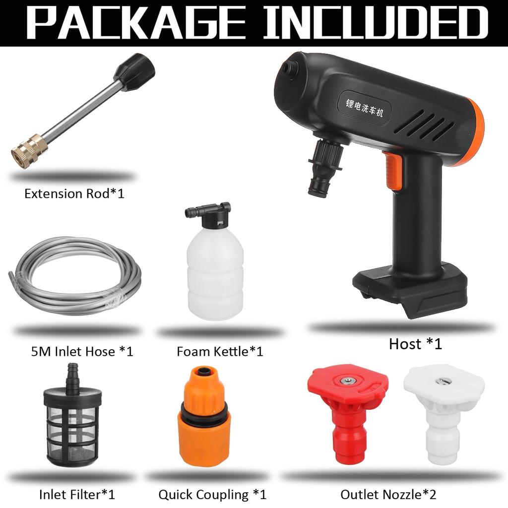 

65Bar High Pressure Cordless Washer 88VF Car Wash Spray Guns Li-ion Battery Portable Water Cleaner For 18V Battery 1500W Only machine