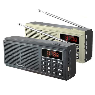 HIFI Bass Stereo Portable AM/FM Radio L-518 with TF USB AUX LED Display 2*1200mAh Rechargeable Battery