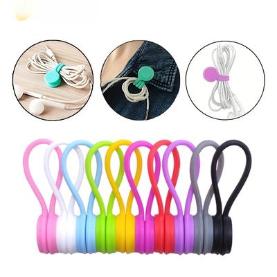 3 Stück wiederverwendbare magnetische Kabelbinder, Kabel-Organizer, magnetische Kabelbinder aus Silikon zum Bündeln von Sachen, Lesezeichen-Kühlschrankmagnete