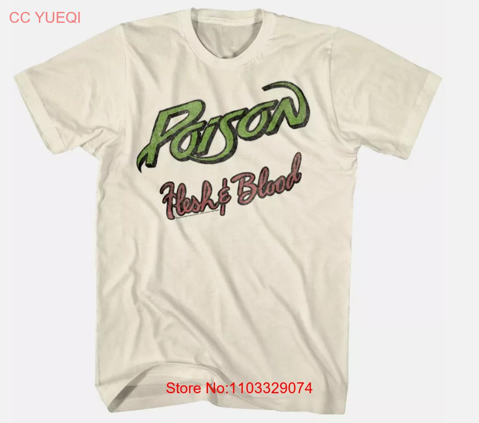 Poison Flesh Blood Vintage Concert Tour Unisexs T Shirt Album Cover Rock Band