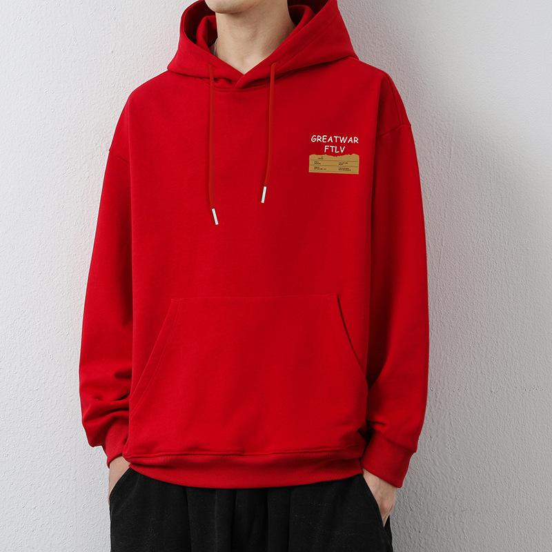 American Hooded Sweater Men's Autumn Trend Loose Casual Long Sleeve Top Teen Pullover Jacket