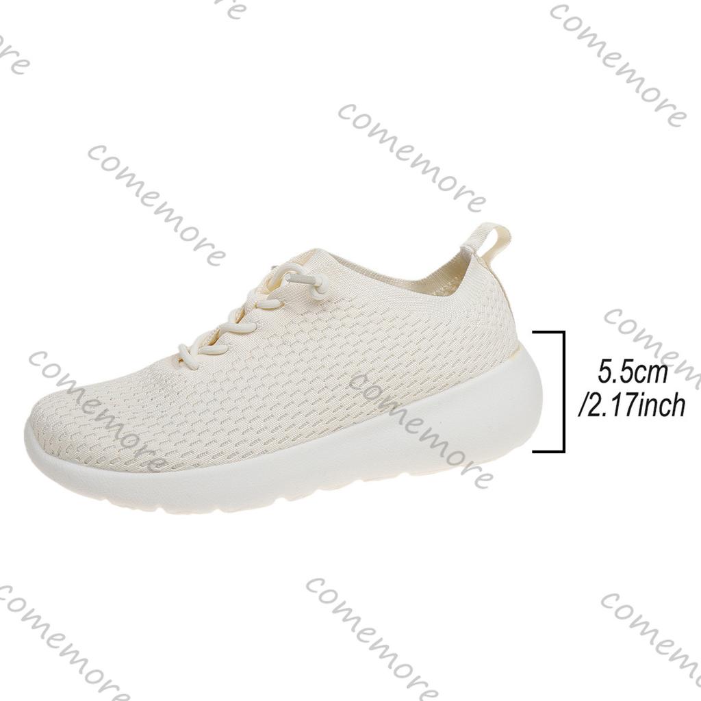 Fashion Comemore Women's Breathable Mesh Vulcanize Shoes Lightweight Casual Thick Bottom Lace Up Sneakers for Women Sports Running Shoes