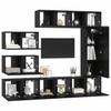 TV Cabinet Set 8 Pcs Black Oak Effect Particleboard