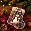 Holiday Tree Hanging Decor Christmas Stocking Money Holder for Tree, 2D Acrylic Sock Shaped Cash Decorative Ornament Gift Xmas Stuffers, Party Favors