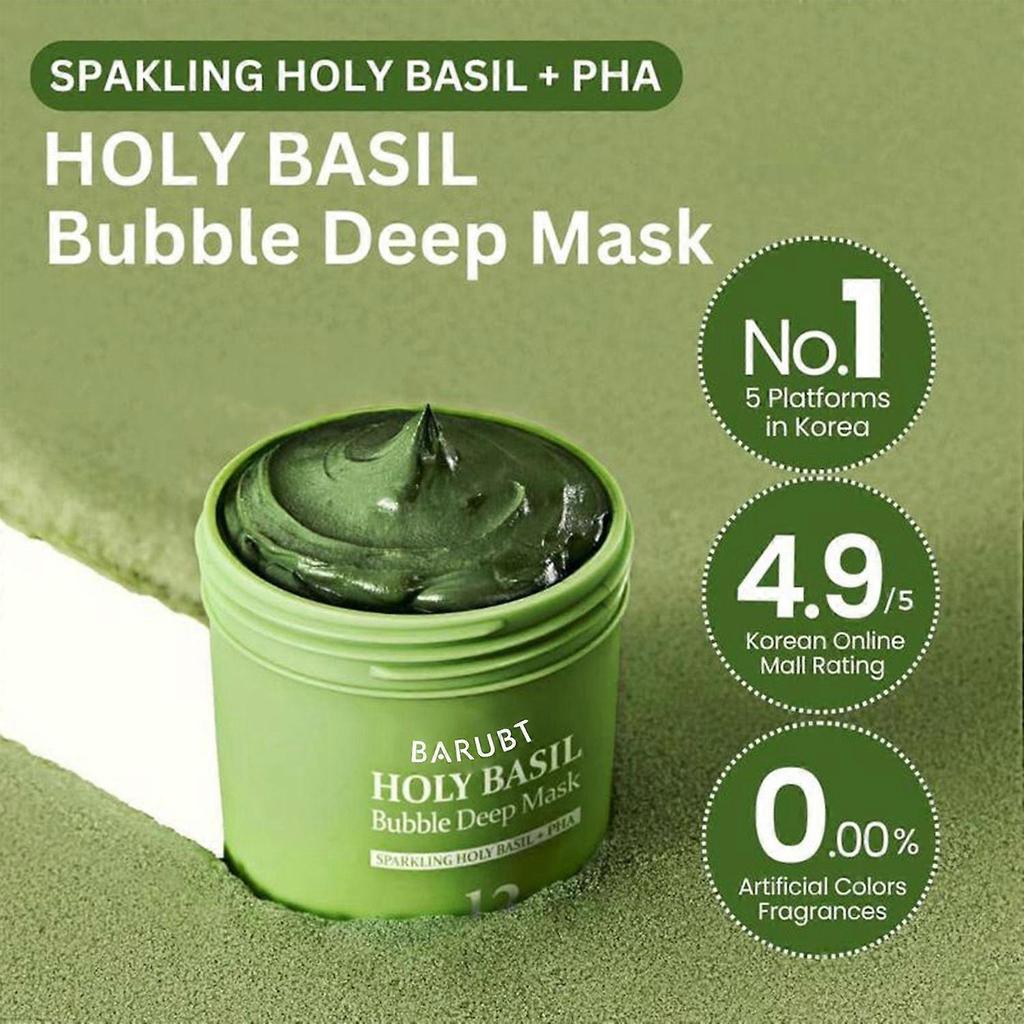 Heiliges Basilikum Blasen Tiefenmaske - für alle Hauttypen - Tiefenreinigende Gesichtsmaske 90g