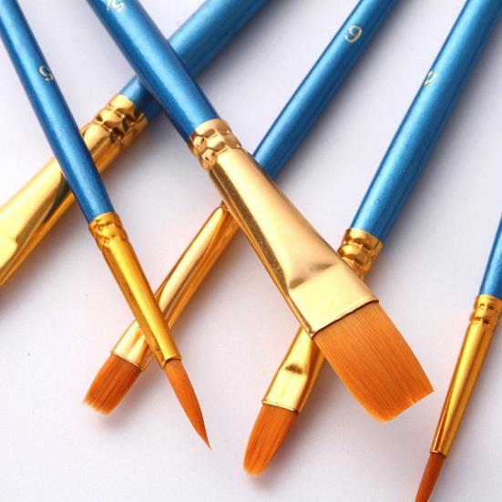 10Pcs Watercolor Gouache Painting Brushes Soft Nylon Hair Pens Art Supplies