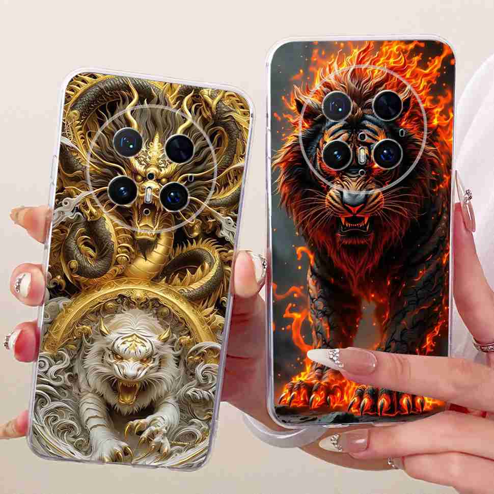 For Huawei Mate 70 Pro 5G Case PLR-AL00 PLR-AL50 Silicone TPU Cover For Mate 70Pro+ 70 Pro Plus 5G Cartoon Lion Butterfly Bumper