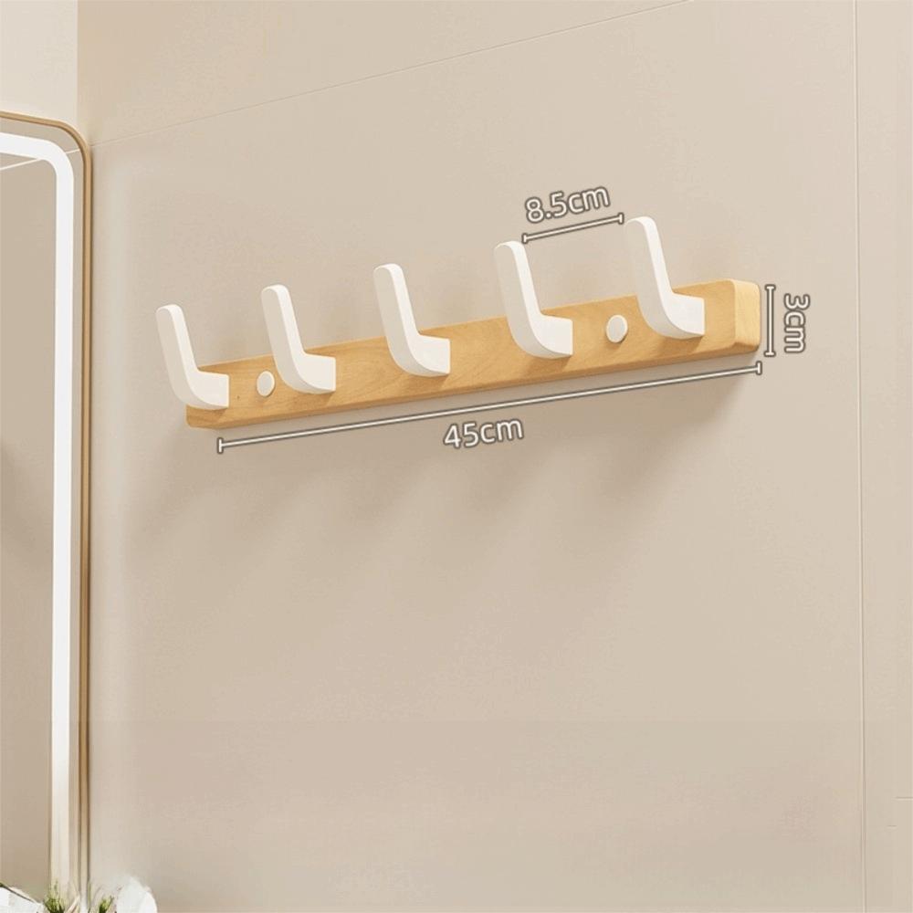 Entrance Hanging Walnut Wood Clothes Hook Without Punching Hats Organizer Fitting Room