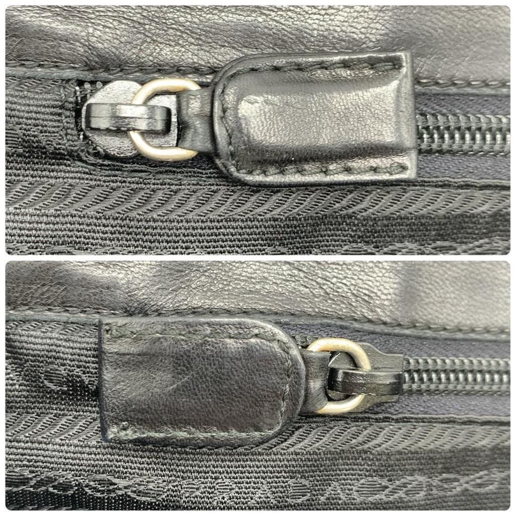 PRADA Handbag Shoulder Bag Shoulder Strap Tote Bag Nappa Leather Black Silver Hardware Logo Embossed Flap White Tag