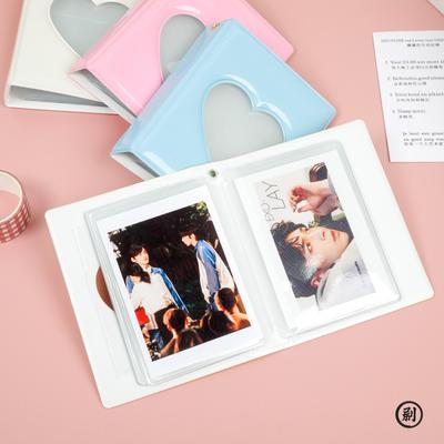 1 Stück 3 Zoll Fotokartenhalter Herz Liebe Hohl Fotoalbum 32 Taschen Kartenbinder Mini Idol Bilder Aufbewahrungskoffer