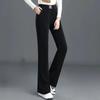 Autumn and Winter New Wide Leg Pants Fleece-lined Thickened Casual Trousers