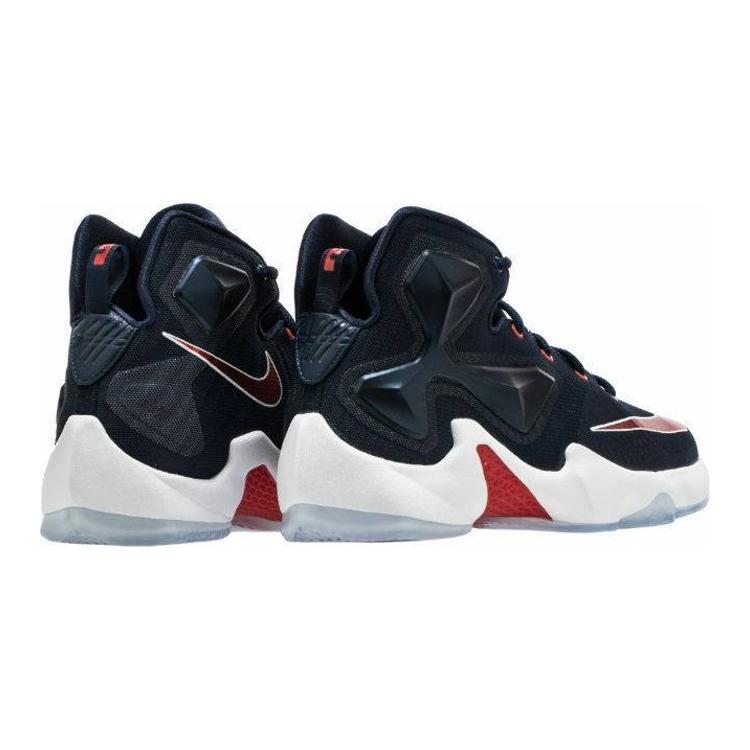 New Nike Lebron 13 Non slip Lightweight Mid Top Children's Basketball Shoes Blue Red Teenagers 808709-461