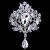 Shiny Crystal Teardrop Brooch Crown Romantic Wedding Party Pin Jewelry Gift