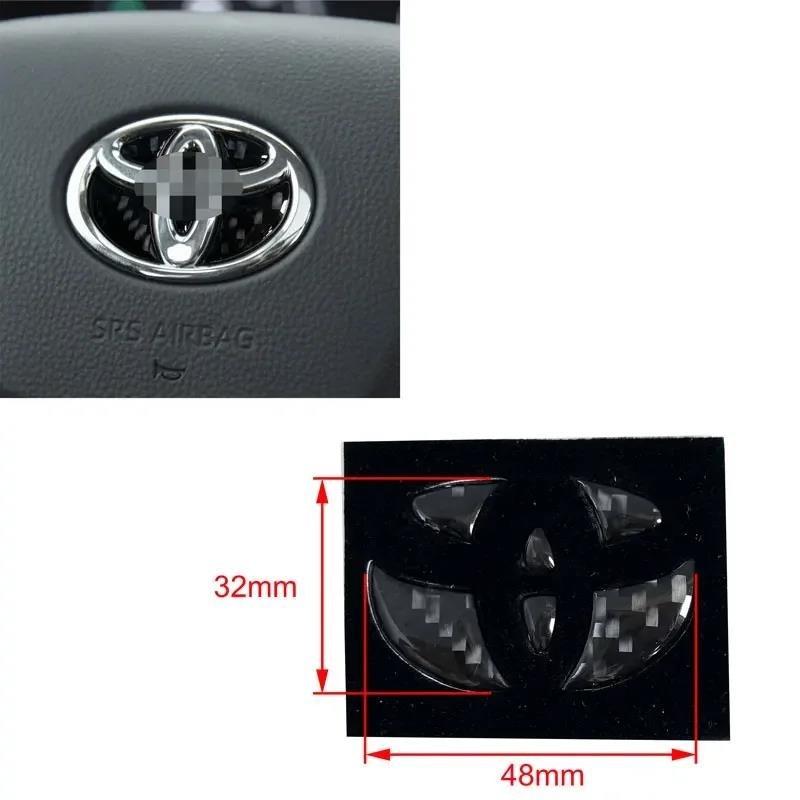 Carbon Fiber Car Steering Wheel Emblem Badge Sticker For Toyota RAV4 Hilux Aygo Yaris Ractis Corolla Camry CHR Auris Tacoma