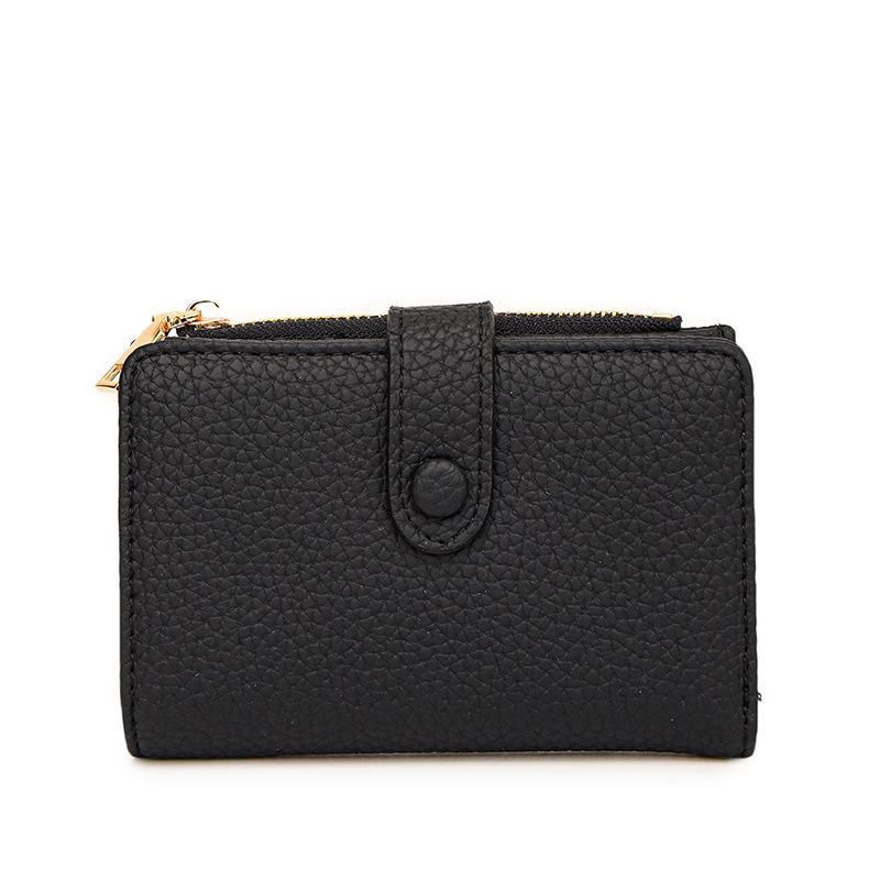 New women's short wallet women's lychee pattern fashion card bag fashion ID card tide