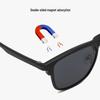 Black Semi-Metallic Clip-On Prescription Glasses with Polarized Grey Sunglasses