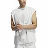 adidas half-high neck pullover sleeveless sports vest, unisex, light gray
