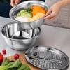 Potato Slicer Shredder Grater Bowl with Colander Stainless Steel Multi Function Vegetable Cutter Kitchen Washing Basin