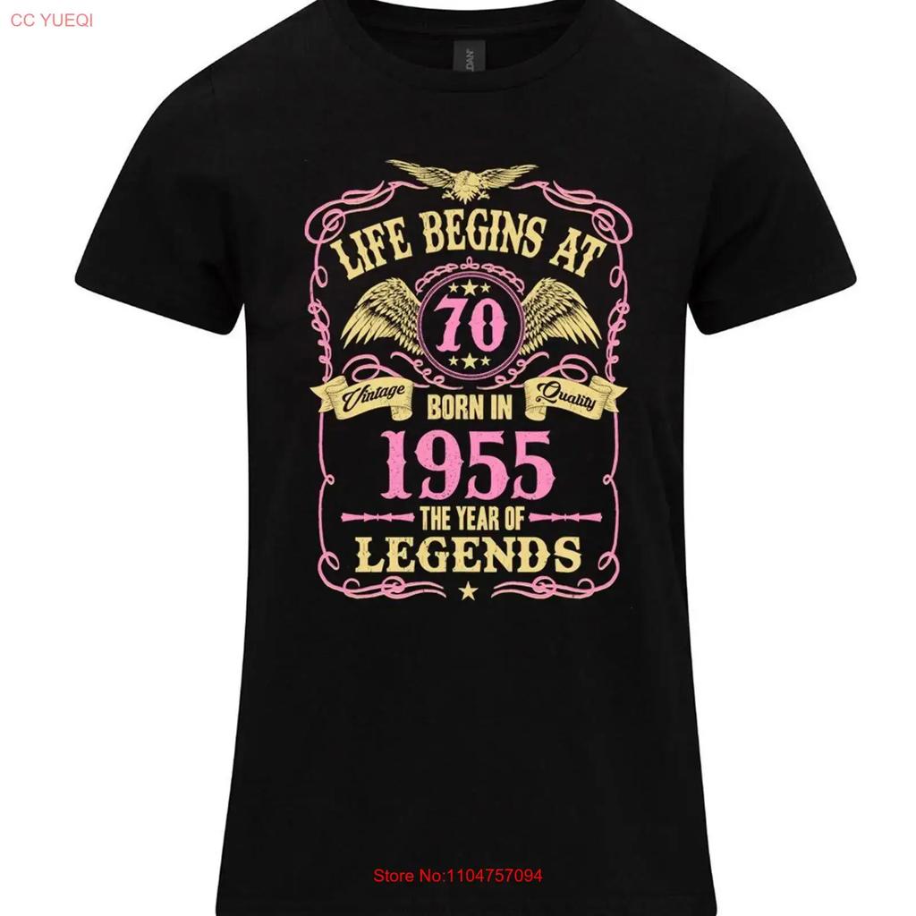 Life Begins At 70 Unisexs 70th Birthday T Shirt Born 1955 Ladies Daughter Vintage Fashion Homme Comfortable Stylish